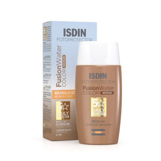 Sun Protection with Colour Isdin Fusion Water Spf 50 Dark 50 ml Isdin