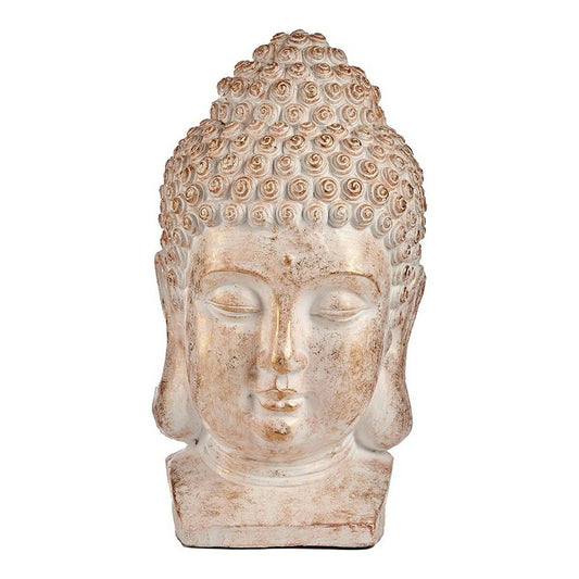 Decorative Garden Figure Ibergarden CC20488 White Golden Polyresin 35 x 65,5 x 38 cm Head Buddha Ibergarden