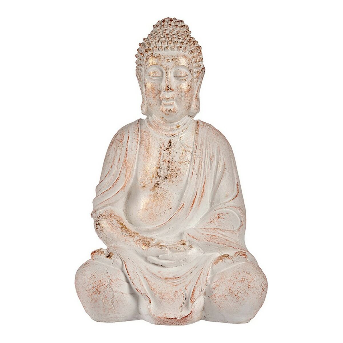 Decorative Garden Figure Buddha White/Gold Polyresin (24,5 x 50 x 31,8 cm) Ibergarden