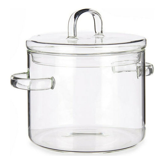 Casserole with Lid Transparent Borosilicate Glass 14,5 x 15,8 x 20 cm Vivalto