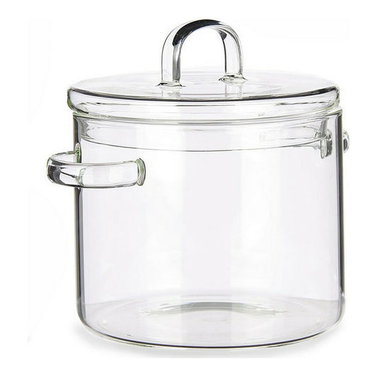 Casserole with Lid Borosilicate Glass Transparent (15,4 x 16,8 x 20,5 cm) Vivalto