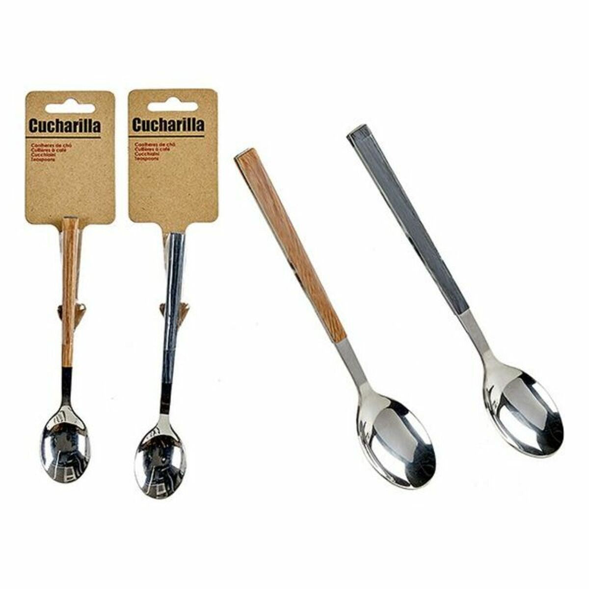 coffee spoons BIG-S3604357 Wooden handles BigBuy Home