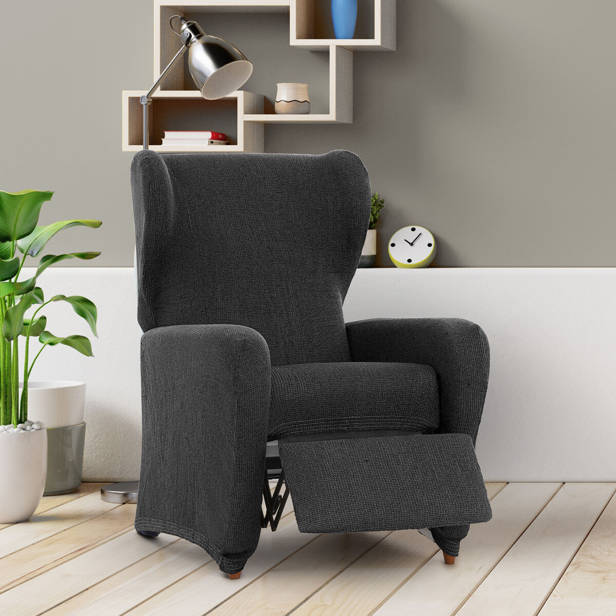 Slipcover for armchair with separate legs Eysa ULISES Dark grey 90 x 100 x 75 cm Eysa