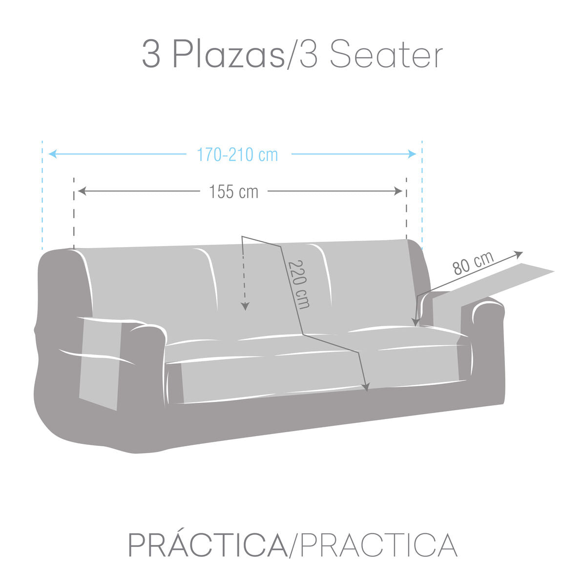 Sofa Cover Eysa LEVANTE White 100 x 110 x 155 cm Eysa