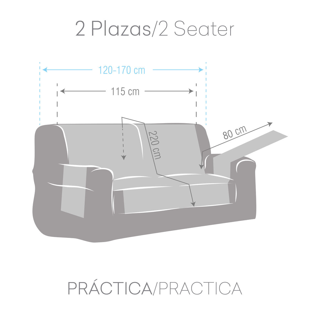 Sofa Cover Eysa LEVANTE White 100 x 110 x 115 cm Eysa