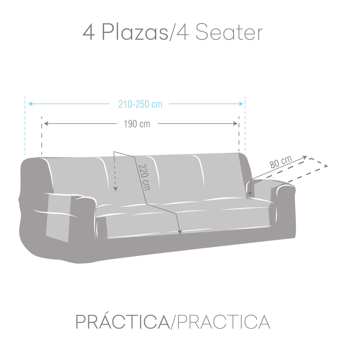 Sofa Cover Eysa LEVANTE White 100 x 110 x 190 cm Eysa