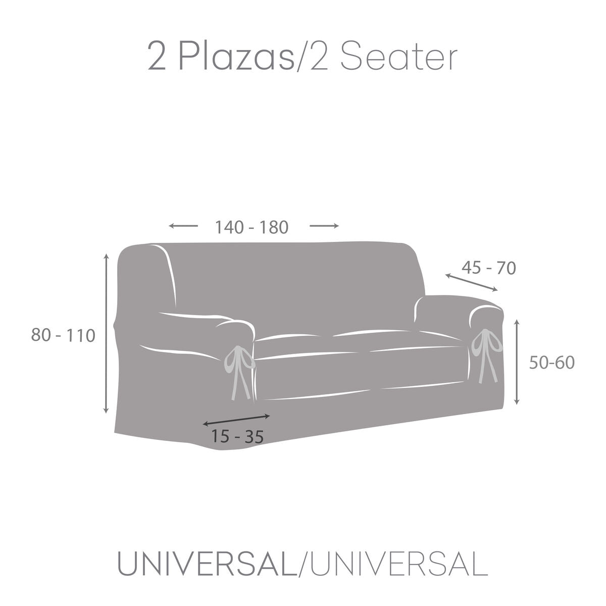 Sofa Cover Eysa LEVANTE White 100 x 110 x 180 cm Eysa