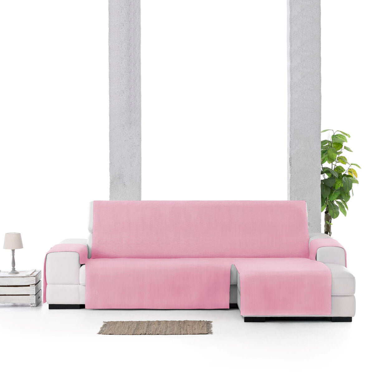 Right short arm chaise longue cover Eysa LEVANTE Pink 100 x 110 x 240 cm Eysa