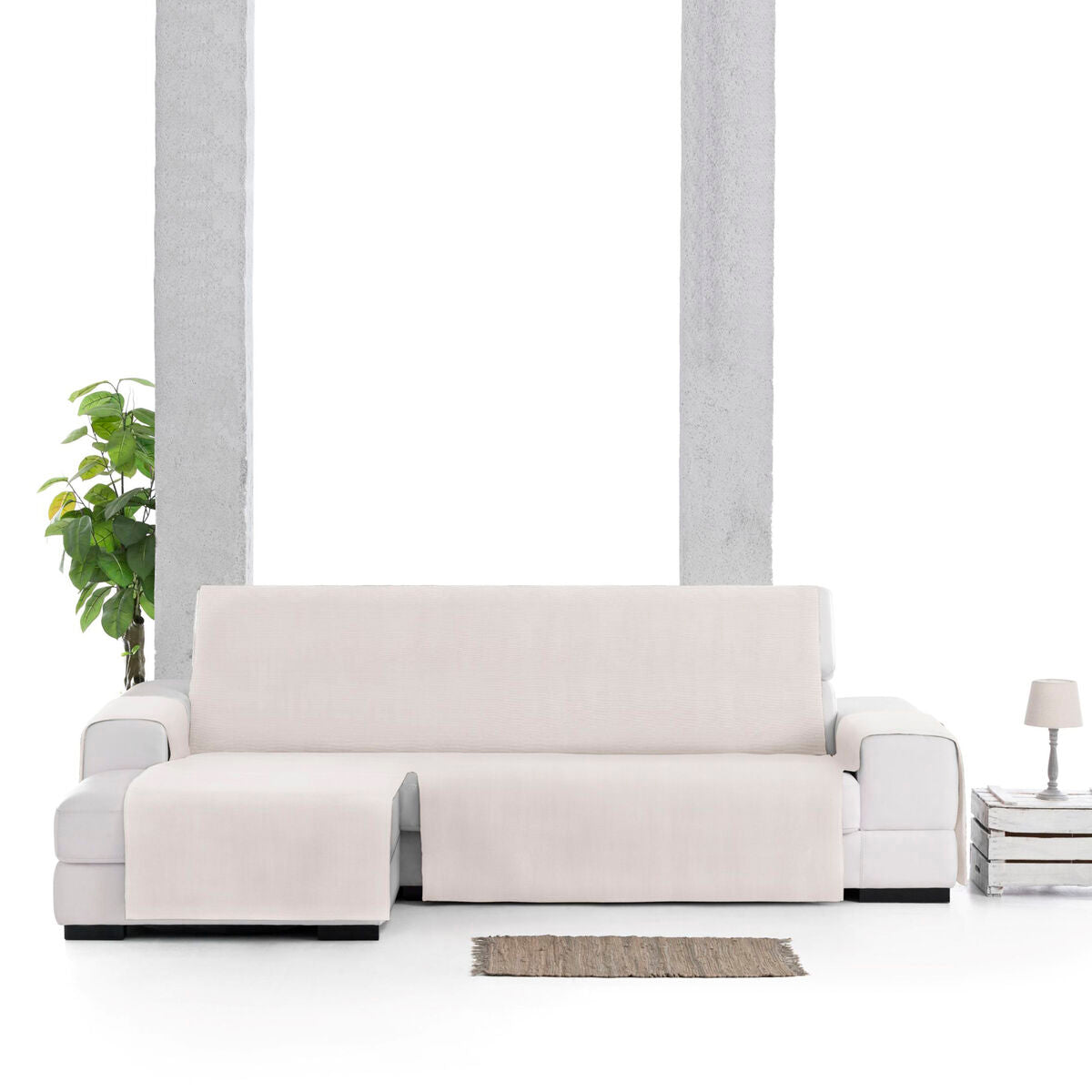 Right short arm chaise longue cover Eysa LEVANTE White 100 x 110 x 240 cm Eysa