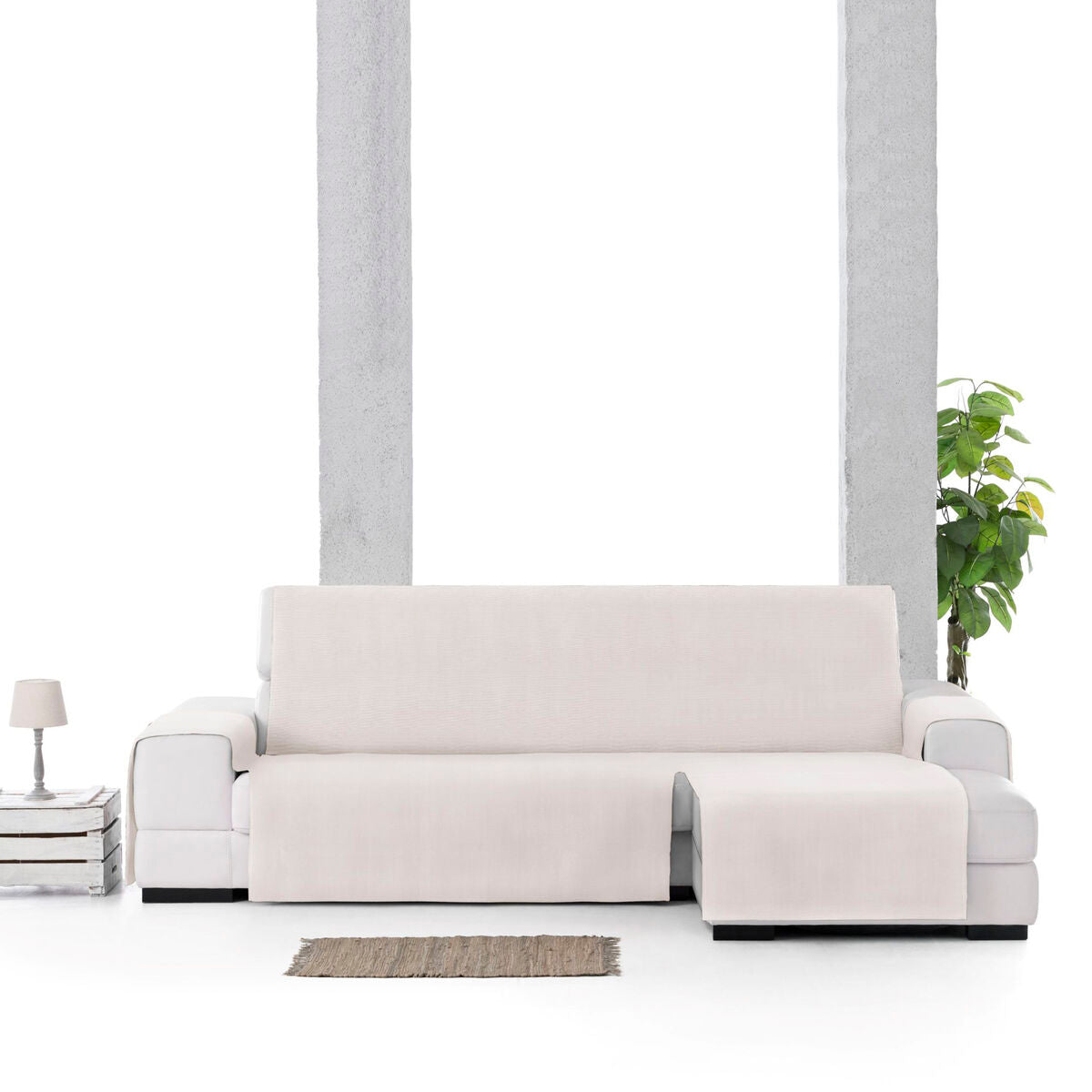 Right short arm chaise longue cover Eysa LEVANTE White 100 x 110 x 290 cm Eysa