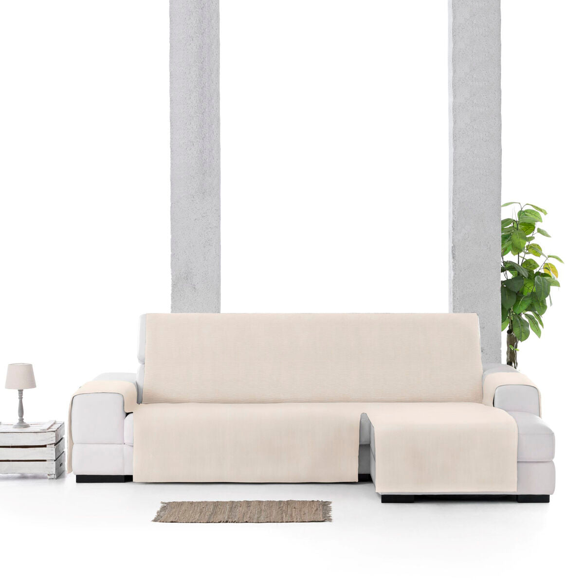 Right short arm chaise longue cover Eysa LEVANTE Beige 100 x 110 x 290 cm Eysa