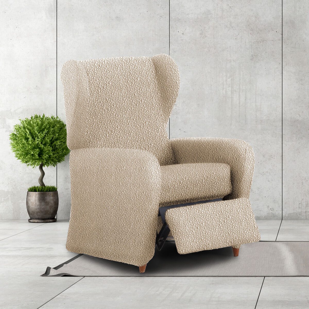 Slipcover for armchair with separate legs Eysa ROC Beige 90 x 120 x 85 cm Eysa