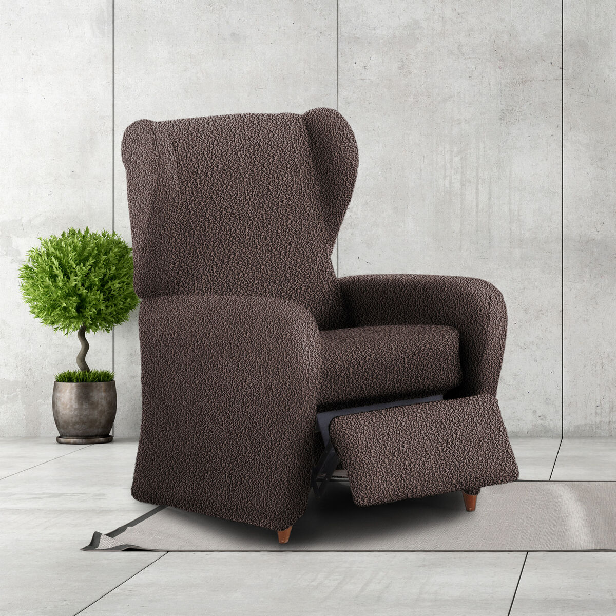 Slipcover for armchair with separate legs Eysa ROC Brown 90 x 120 x 85 cm Eysa