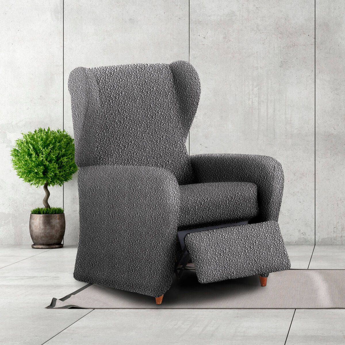 Slipcover for armchair with separate legs Eysa ROC Dark grey 90 x 120 x 85 cm Eysa