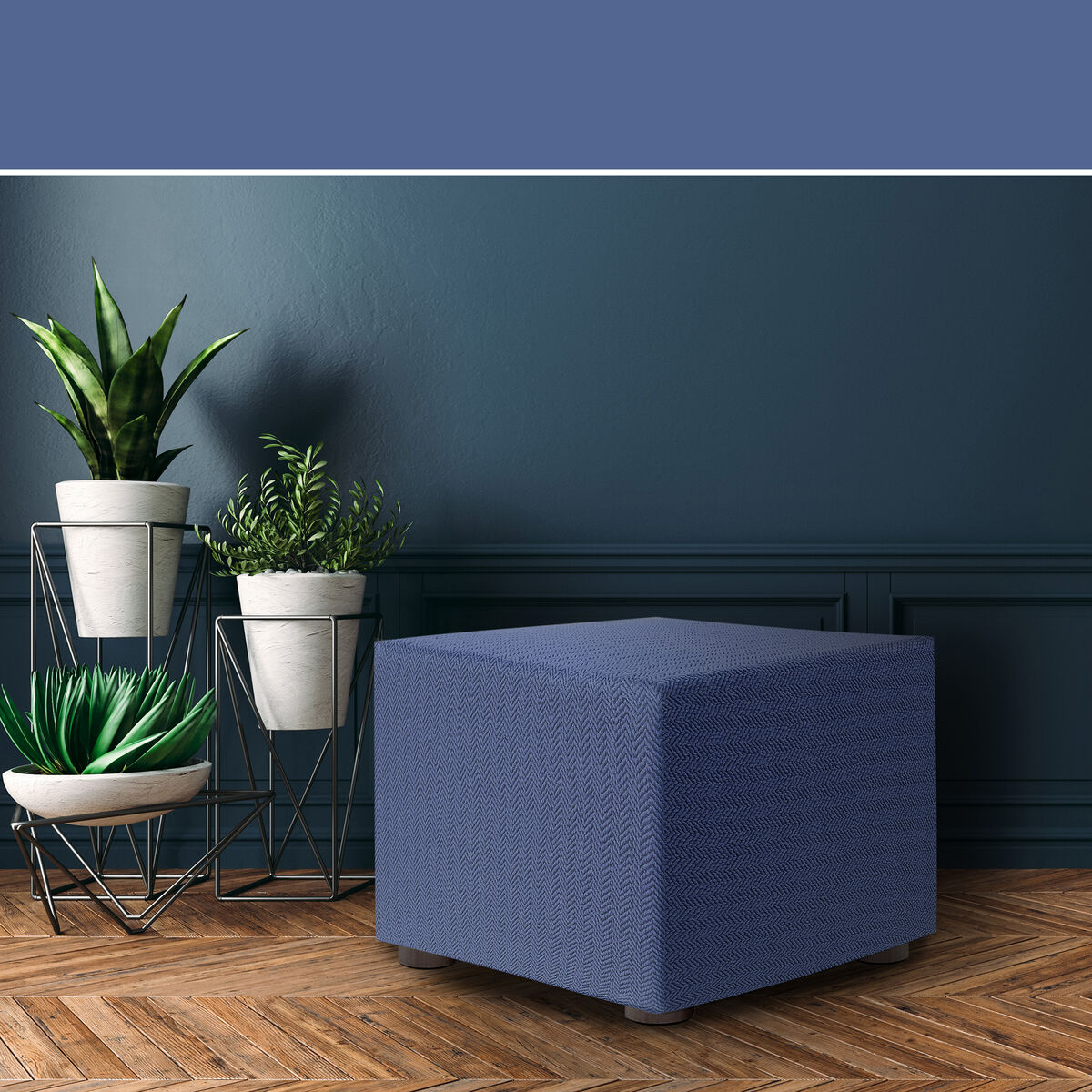 Pouffe cover Eysa JAZ Blue 65 x 65 x 65 cm Eysa