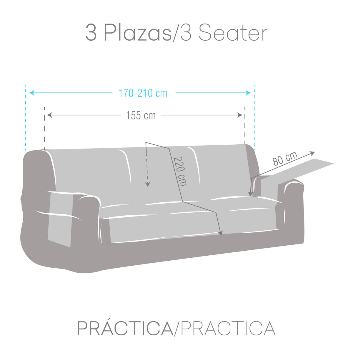 Sofa Cover Eysa TURIN White 100 x 110 x 155 cm Eysa