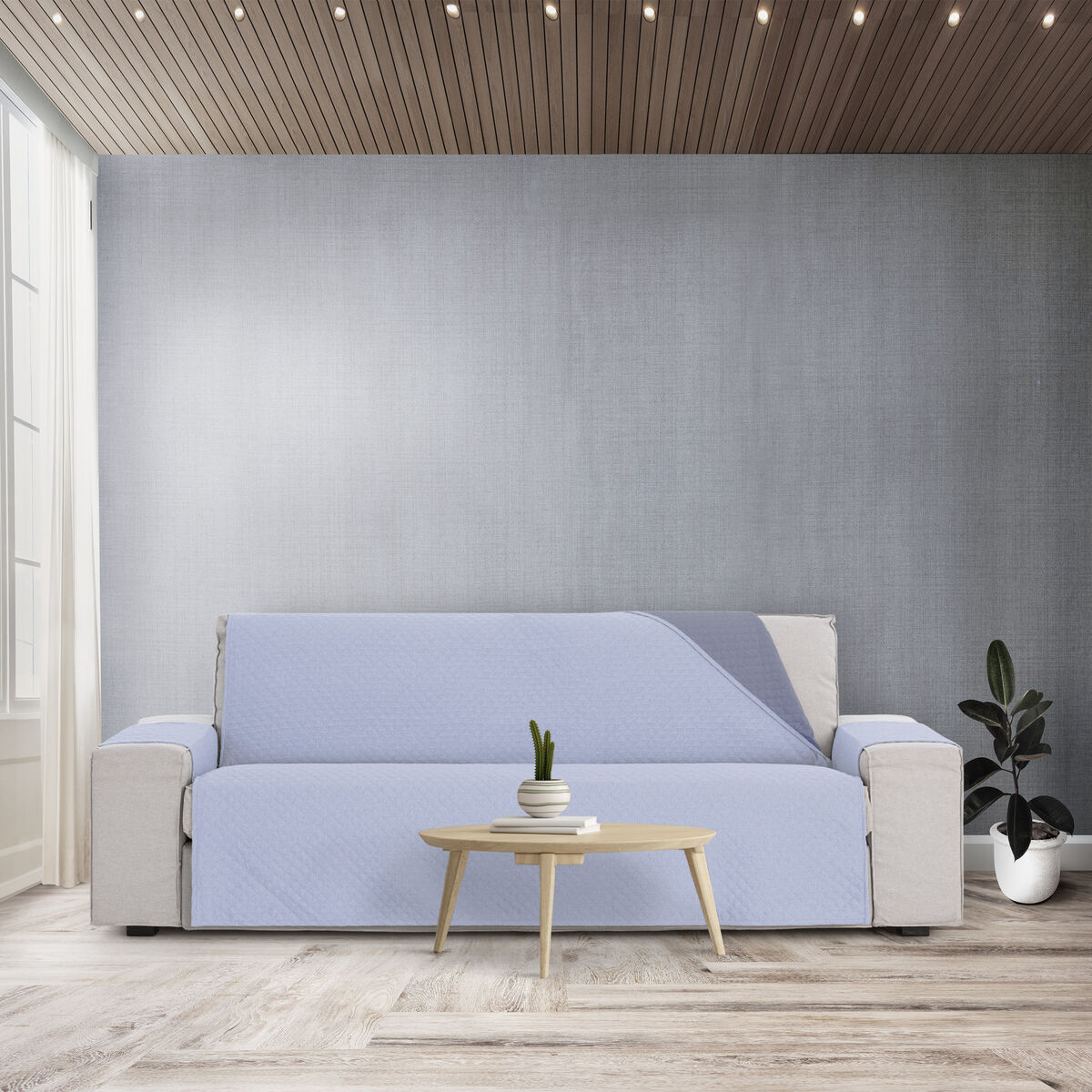 Sofa Cover Eysa SILVER Blue 100 x 110 x 190 cm Eysa