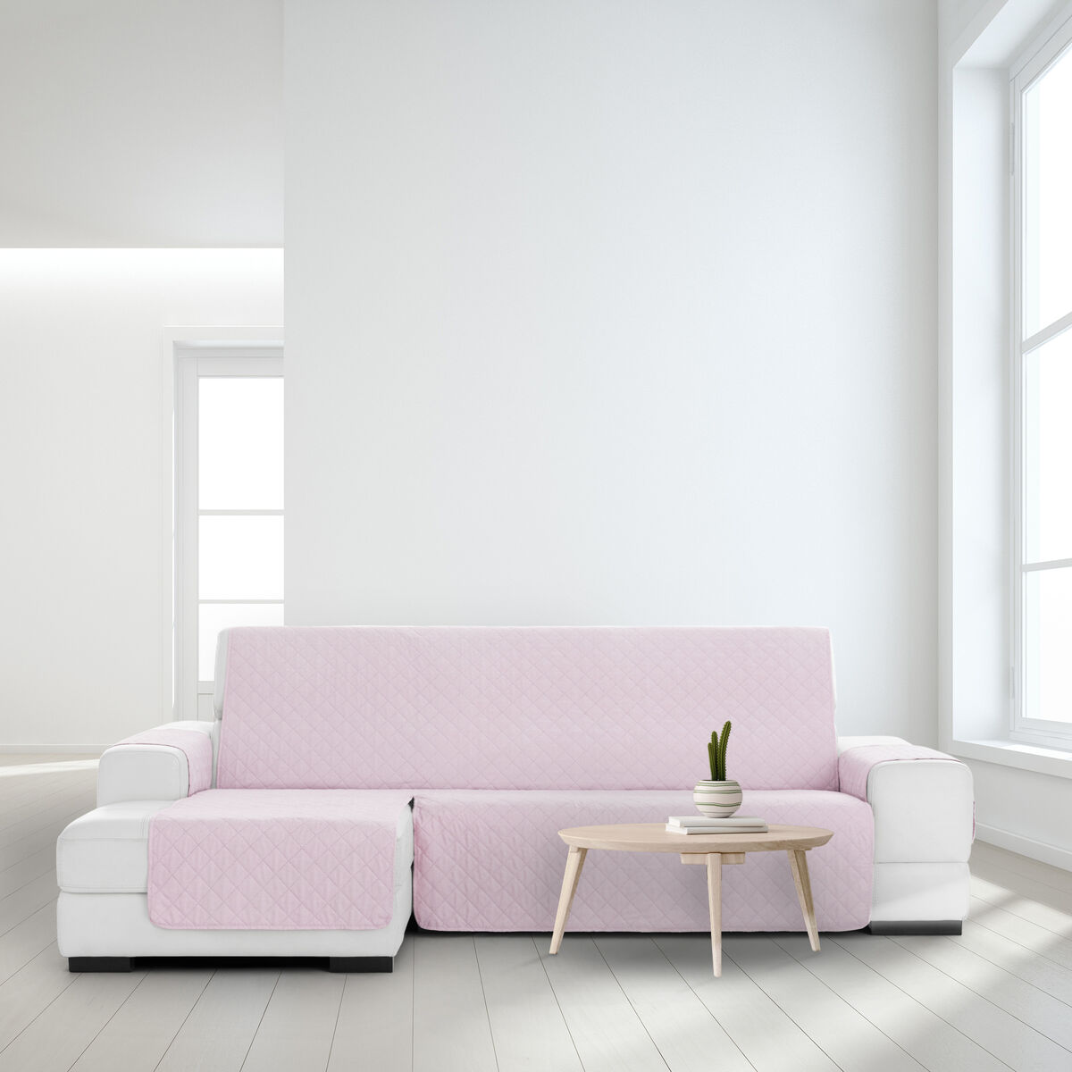 Right short arm chaise longue cover Eysa MONTBLANC Pink 100 x 110 x 290 cm Eysa