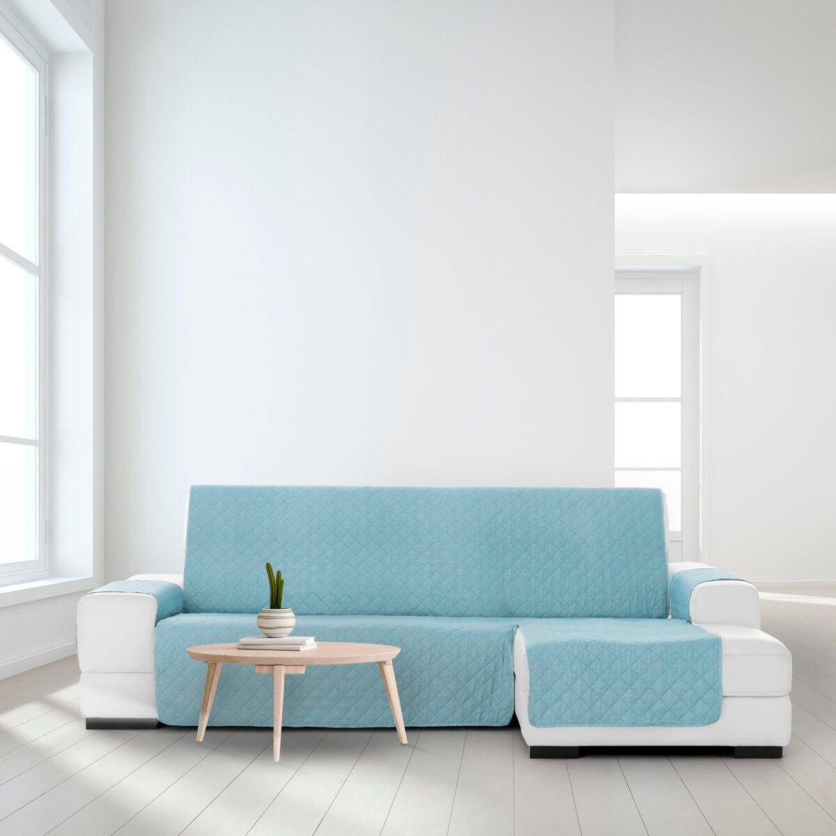 Right short arm chaise longue cover Eysa MONTBLANC Turquoise 100 x 110 x 290 cm Eysa