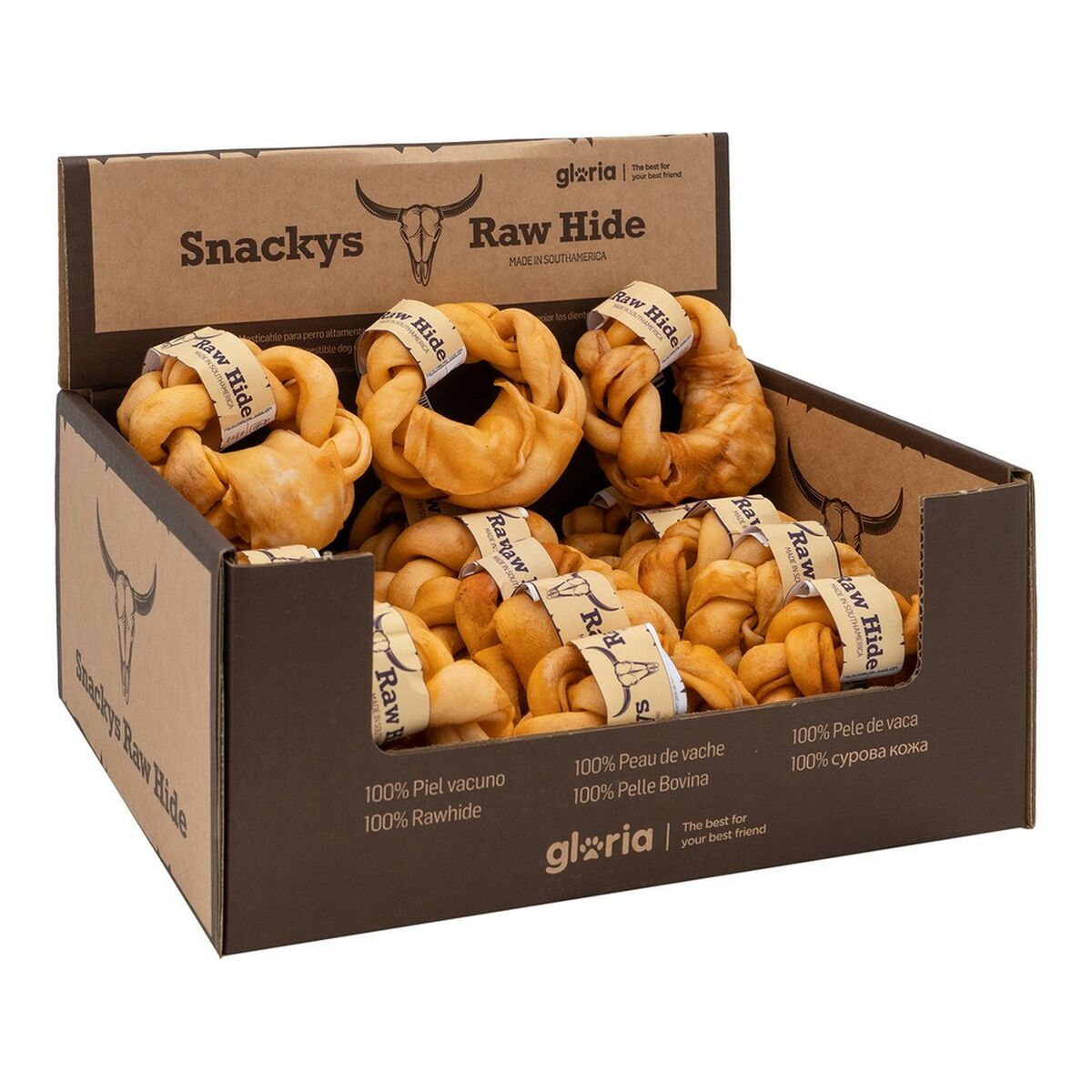 Dog Snack Gloria Snackys Rawhide Honey 12 cm Donut Braiding Gloria