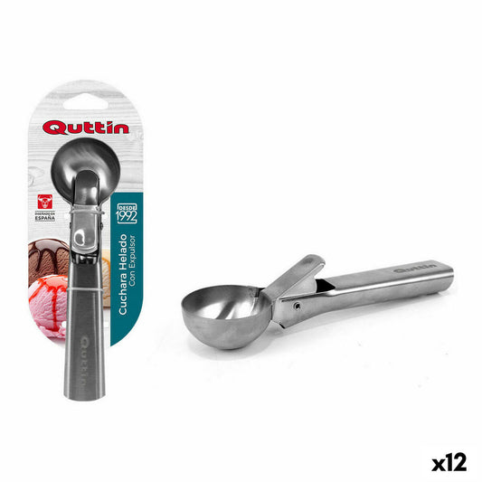 Ice cream Spoon Quttin 62955 Stainless steel Silver 18 x 5 x 4 cm (12 Units) Quttin