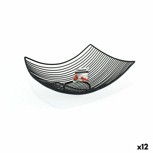 Fruit Bowl Confortime Black Metal 31 x 23 x 10 cm (12 Units) Confortime