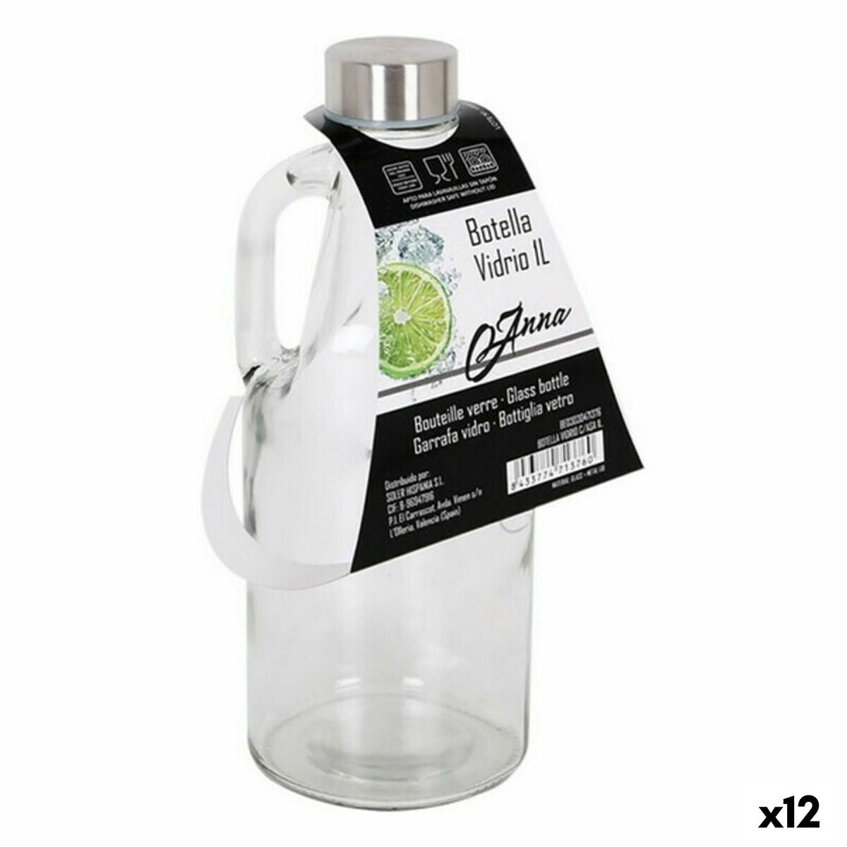 Glass Bottle Anna 1 L Glass (12 Units) Anna