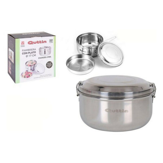 Round Lunch Box with Lid Quttin Stainless steel (Ø 17 cm)