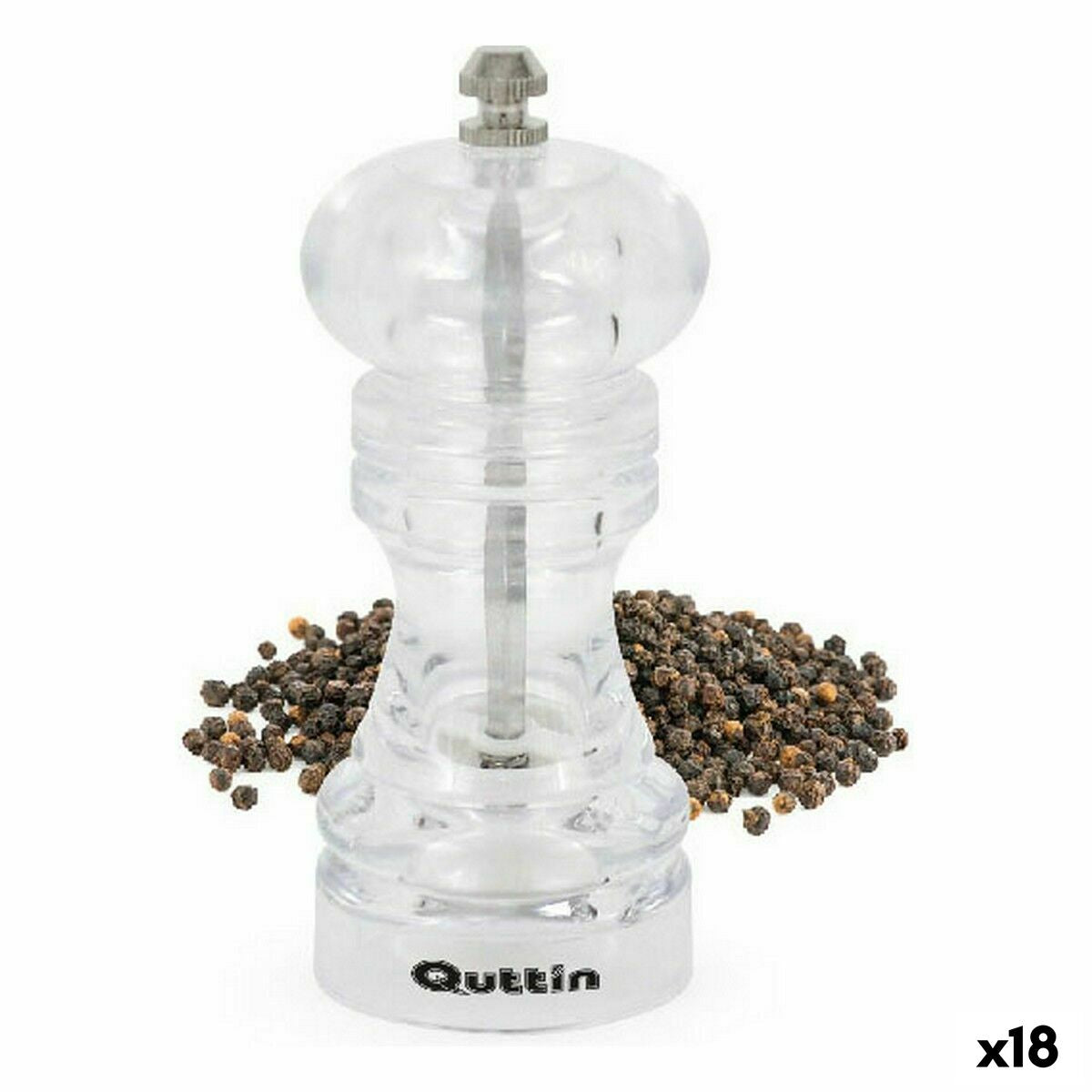 Spice Grinder Quttin 6,5 x 6,5 x 15 cm (18 Units) Quttin