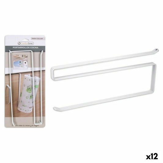 Kitchen Paper holder Confortime White Metal 26 x 10 x 1,3 cm (12 Units) Confortime