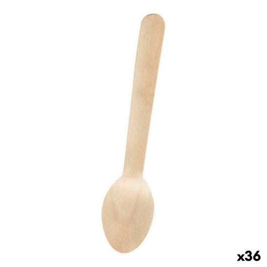 Disposable Cutlery Wood 36 Units 16 x 3,3 x 1,7 cm BigBuy Home