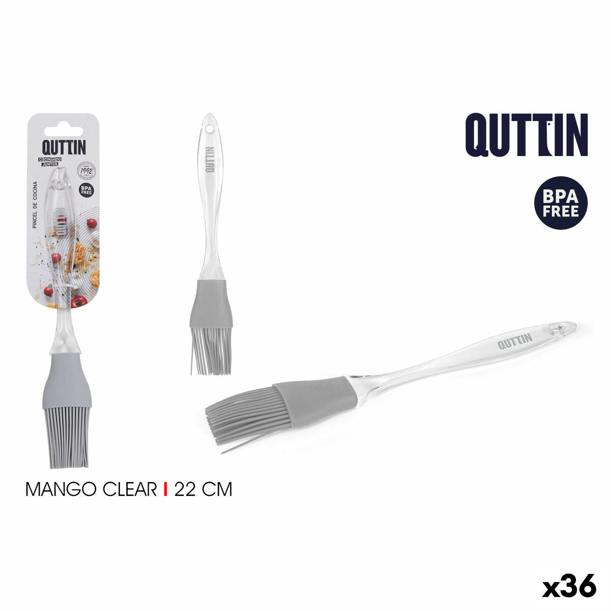 Kitchen Brush Quttin Clear Silicone 24 x 4 x 0,5 cm Quttin