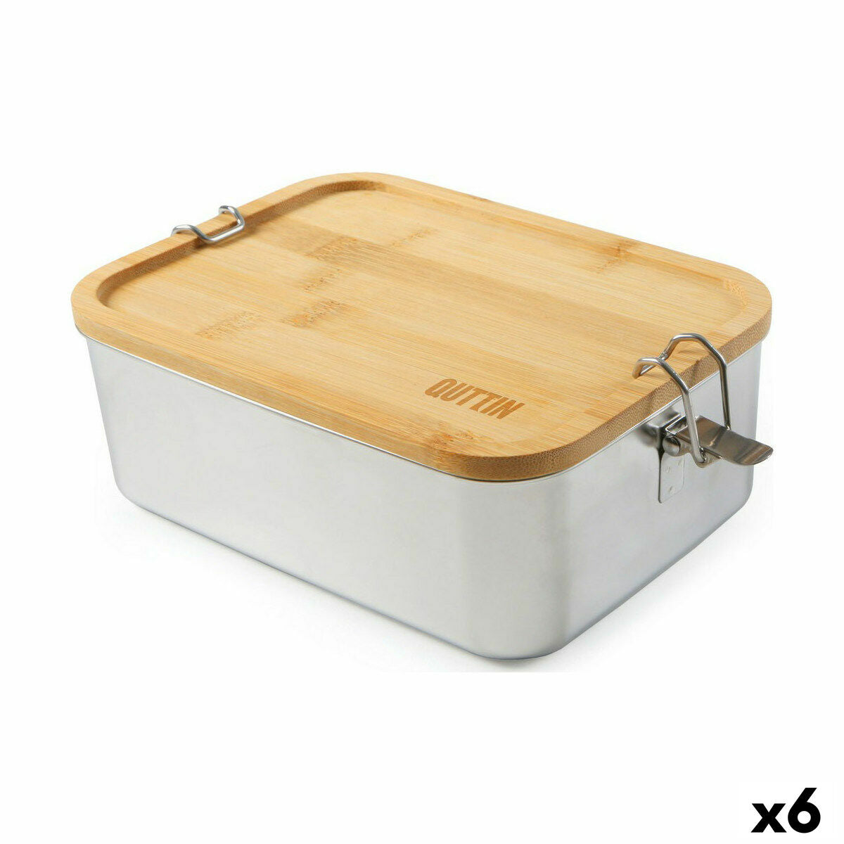 Lunch box Quttin Bamboo Stainless steel Rectangular (6 Units) Quttin