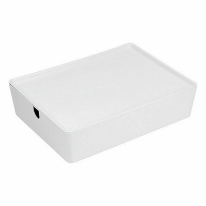 Stackable Organising Box Confortime With lid 35 x 26 x 8,5 cm (8 Units) Confortime