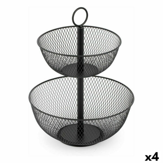 Fruit Bowl Confortime Double Metal 31 x 31 x 41 cm (4 Units) Confortime