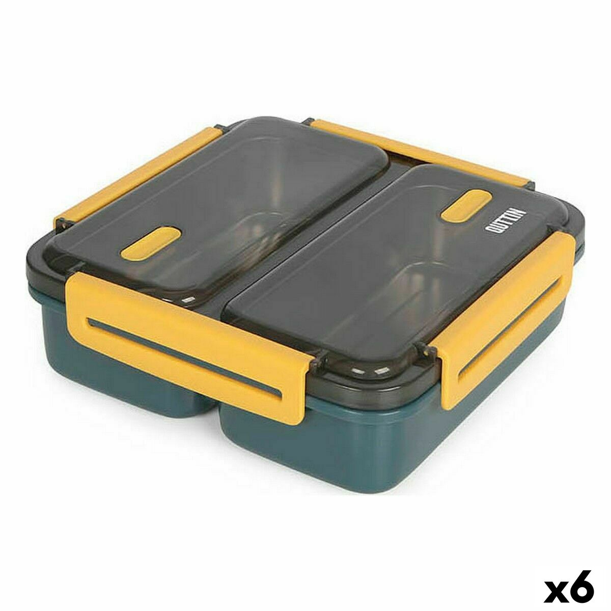 Hermetic Lunch Box ThermoSport Double Steel Plastic 19,8 x 19,8 x 6,3 cm (6 Units) ThermoSport