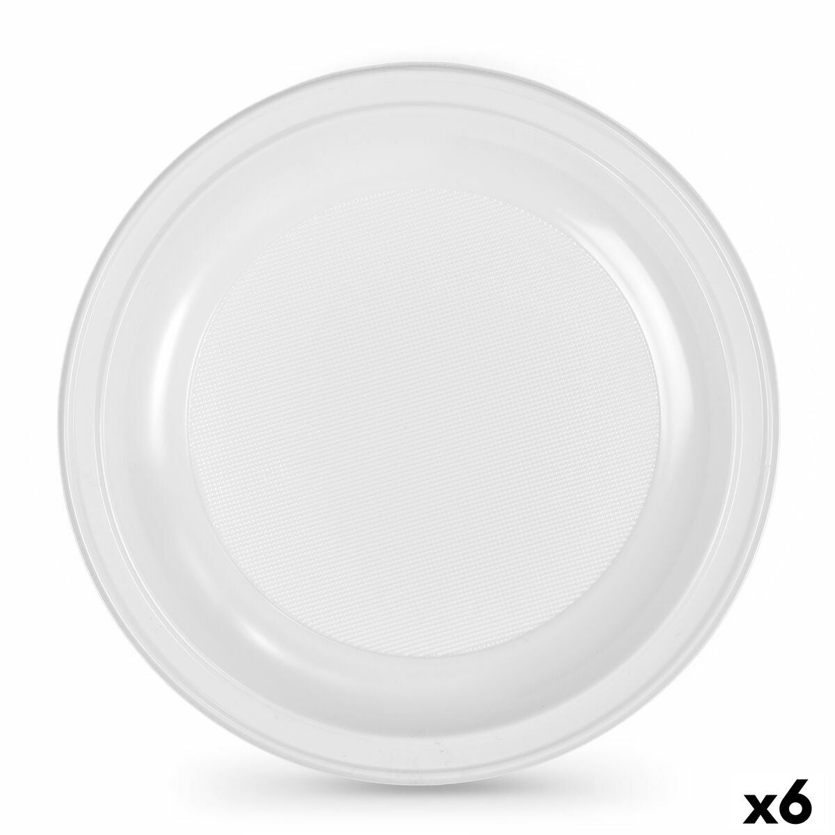 Set of reusable plates Algon Circular White Plastic 25 x 25 x 2,5 cm (6 Units) Algon