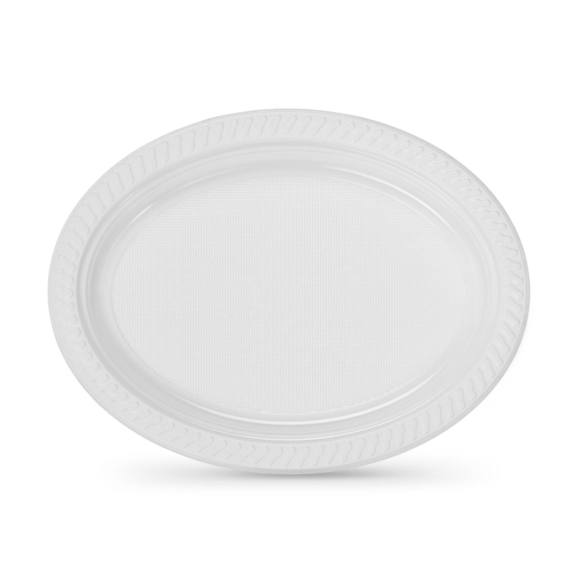 Set of reusable plates Algon White 27 x 21 cm Plastic Oval 6 Units Algon