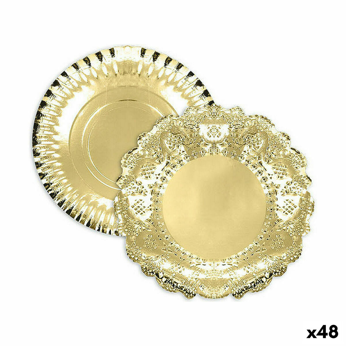 Snack tray Algon Golden Circular 23 x 23 x 1,5 cm (48 Units) Algon