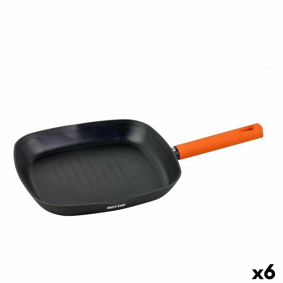 Grill pan Quttin Gastro Black Orange 47 x 29,7 x 4 cm (6 Units) Quttin