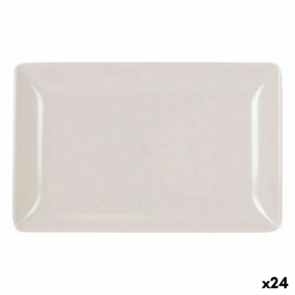 Snack tray La Mediterránea Melamin White Shine 20 x 13 x 2 cm (24 Units) La Mediterránea