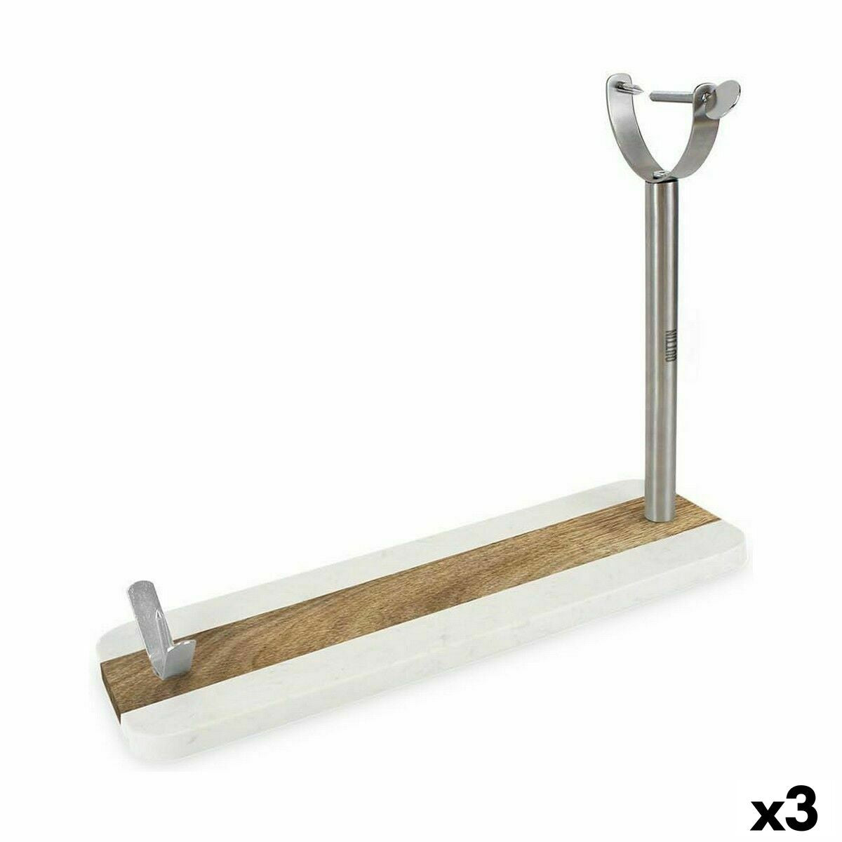 Wooden Ham Stand Quttin Steel 48,5 x 16 x 1,8 cm (3 Units) Quttin