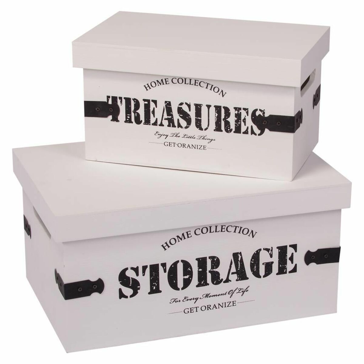 Storage boxes Alexandra House Living White MDF Wood 2 Pieces Alexandra House Living