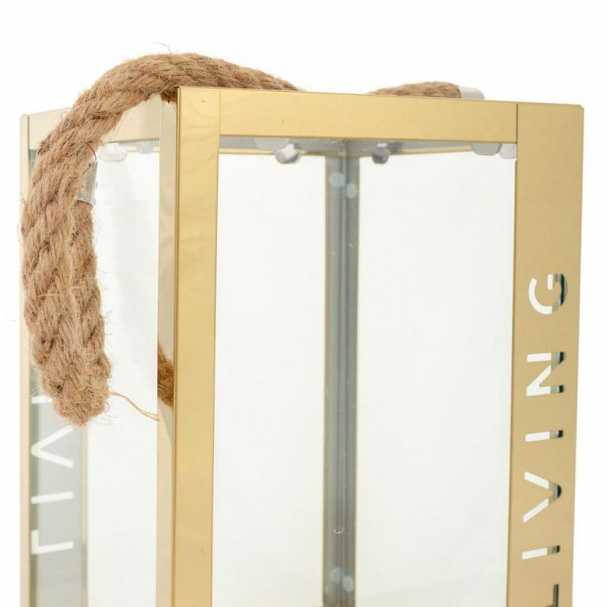 Lantern Alexandra House Living Gold Glass Stainless steel 18 x 30 x 18 cm Alexandra House Living