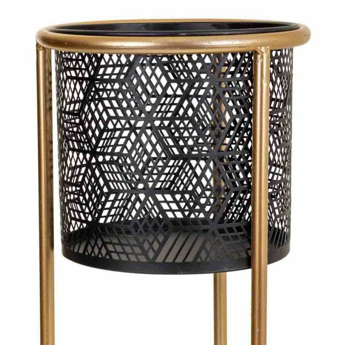 Planter Alexandra House Living Black Golden Metal 23 x 60 x 23 cm With support Alexandra House Living