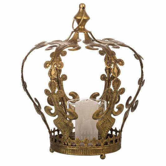 Candleholder Alexandra House Living Golden Glass Iron 26 x 33 x 26 cm Alexandra House Living