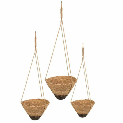 Set of Baskets Alexandra House Living Black Natural Natural Fibre 30 x 19 x 30 cm 22 x 14 x 22 cm 26 x 16 x 26 cm For hanging 3 Alexandra House Living