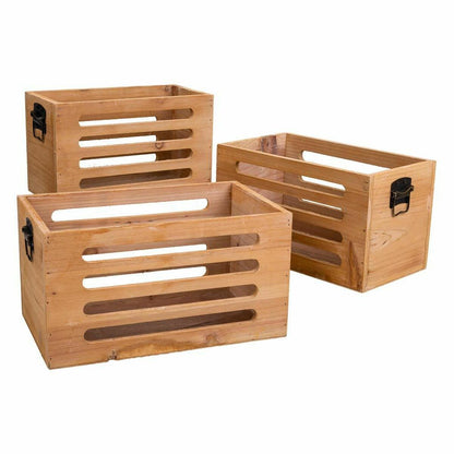 Storage boxes Alexandra House Living Brown Fir wood 17 x 15 x 28 cm 25 x 13,5 x 14 cm 22 x 10,5 x 13 cm 3 Pieces Alexandra House Living