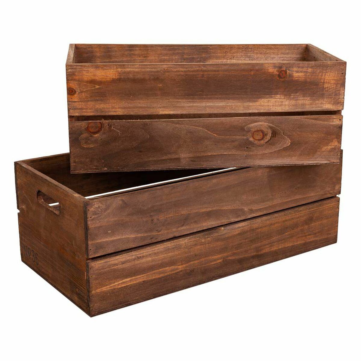 Storage boxes Alexandra House Living Brown Fir wood 2 Pieces Alexandra House Living