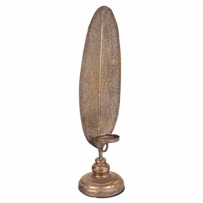 Candle Holder Alexandra House Living Golden Iron 16 x 60 x 17 cm Feathers Alexandra House Living